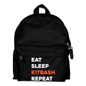 Essen, schlafen, Kitbash wiederholen, wiederholen - Kinder Rucksack - Schwarz - Vorne