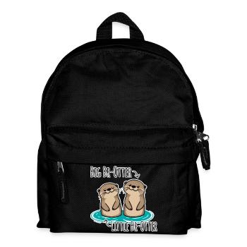 Niedliche Otter Brüder für große und kleine Brüder - Kinder Rucksack - Schwarz - Vorne