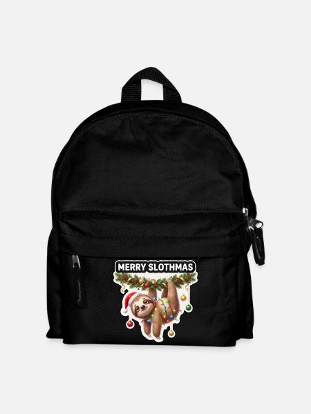 Frohe Slothmas Lichterkette - Kinder Rucksack - Schwarz