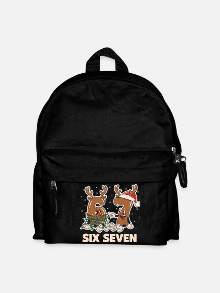 67 Six Seven 6-7 Joyeux Noël Père Noël Drôle - Sac à dos Enfant - noir