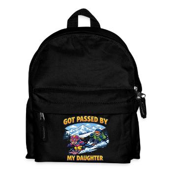 Skiing Got Passed by My Daughter Family Trip - Kids' Backpack - black - Front