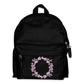 Delicate eucalyptus wreath in dusky pink illustration - Kids' Backpack - black - Front