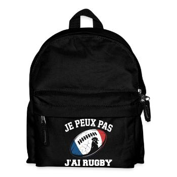 Ich kann nicht, ich habe Rugby. - Kinder Rucksack - Schwarz - Vorne