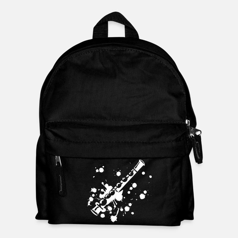 Flöte Streetart - Kinder Rucksack - Schwarz