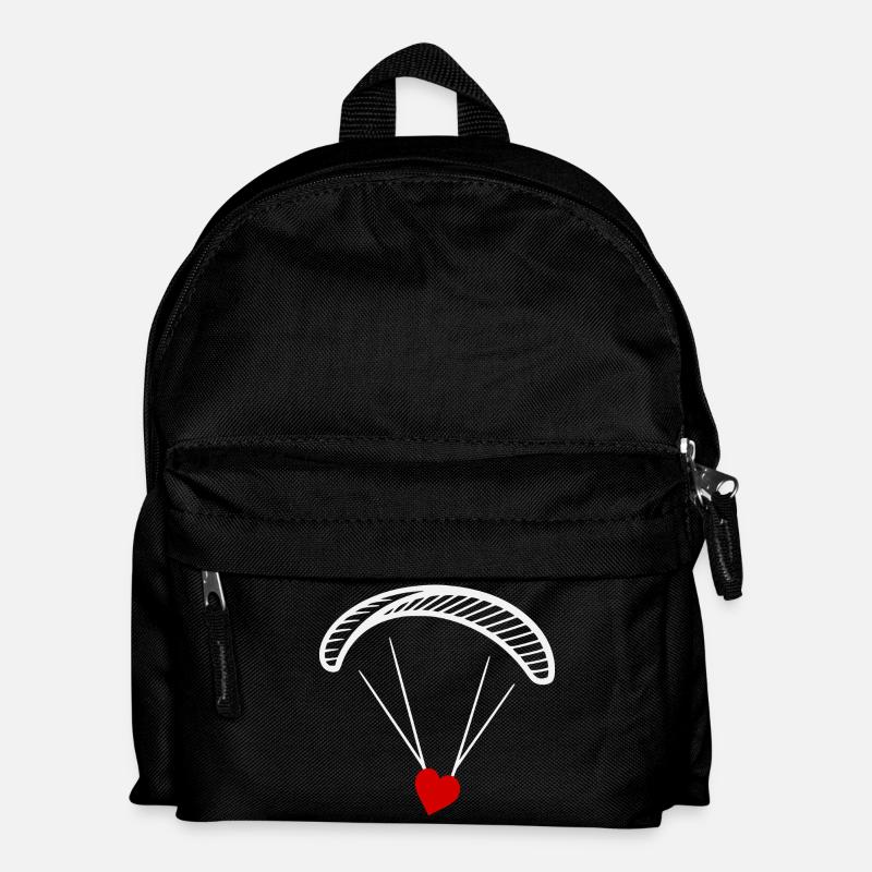Paragleiter - Gleitschirm mit Herz - Valentinstag  - Kinder Rucksack - Schwarz