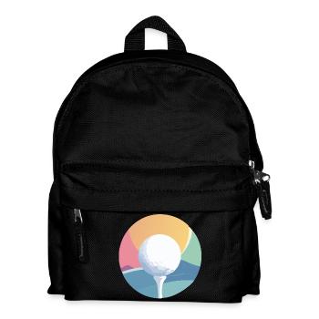 Golf ball in a colourful colour wheel discreet golf motif - Kids' Backpack - black - Front