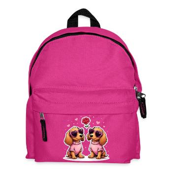 Dackel Dachshund Tekel - Kinder Rucksack - Fuchsia - Vorne