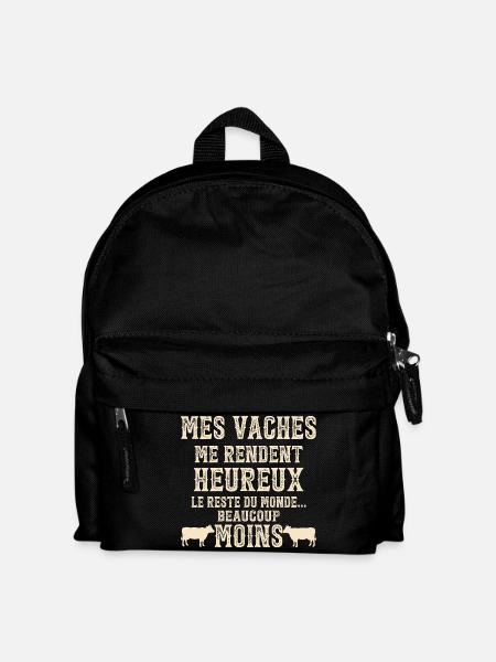 Meine Kühe machen mich glücklich Humorzüchter - Kinder Rucksack - Schwarz