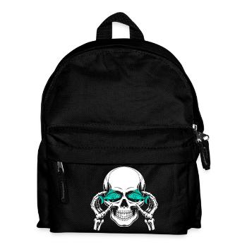 Skull and crossbones with fish - Kids' Backpack - black - Front