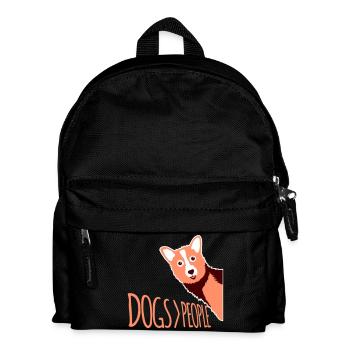 Dogs Over People Hund Lustig Antisozial Spruch - Kinder Rucksack - Schwarz - Vorne