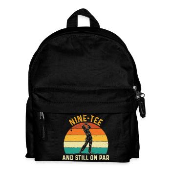 Neun Abschlag immer noch auf Par, 90. Golf-Geburtstag - Kinder Rucksack - Schwarz - Vorne