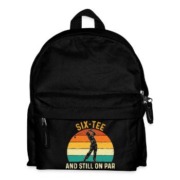 Sechs Abschlag immer noch auf Par, 60. Golf-Geburtstag. - Kinder Rucksack - Schwarz - Vorne