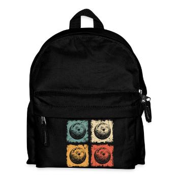 Bowling Kegeln Retro-Grafik Für Kegel Club - Kinder Rucksack - Schwarz - Vorne