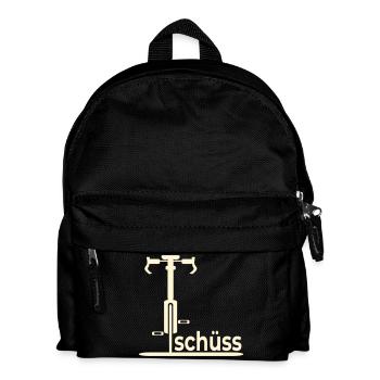 Abschied Fahrradfahrer - Tschüss - Kinder Rucksack - Schwarz - Vorne
