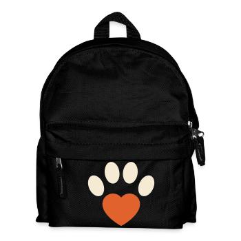 Dog Paw Heart - Dog Love Dog Mom Gift - Kids' Backpack - black - Front