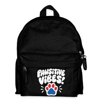 Pawsitive Vibes Hund Pfoten Design - Kinder Rucksack - Schwarz - Vorne