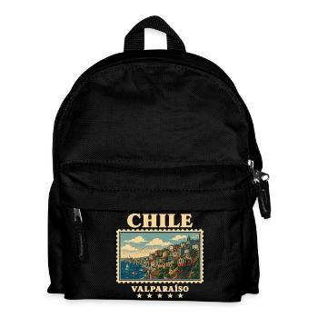Chile Valparaíso Vintage Reisemarke - Kinder Rucksack - Schwarz - Vorne