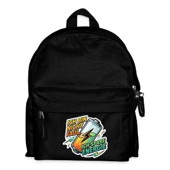 Ich bin nicht faul ich sparen Energie - Kinder Rucksack - Schwarz - Vorne