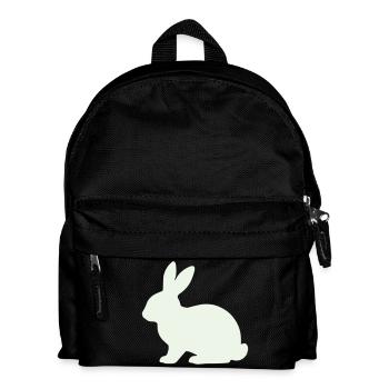 Zarte Kaninchen Silhouette - Kinder Rucksack - Schwarz - Vorne