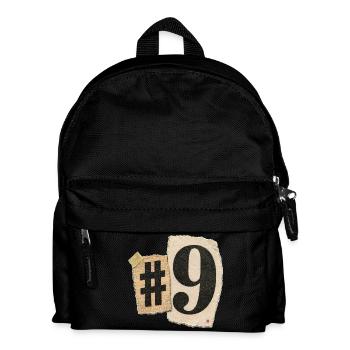 Number Nine Collage Typography - Kids' Backpack - black - Front