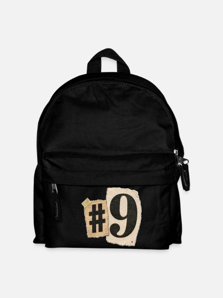 Zahl Neun Collage Typografie - Kinder Rucksack - Schwarz