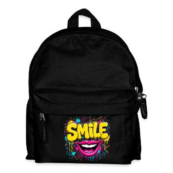 Vibrant Graffiti Smile - Kids' Backpack - black - Front