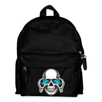 Skull with blue fish eyes - Kids' Backpack - black - Front