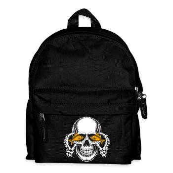 Skull with goldfish eyes - Kids' Backpack - black - Front