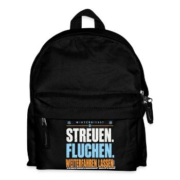 Winterdienst Streuen Fluchen - Kinder Rucksack - Schwarz - Vorne