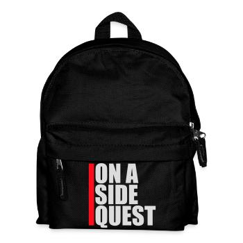 On A Side Quest Gaming Adventure Spruch Logo Text - Kinder Rucksack - Schwarz - Vorne