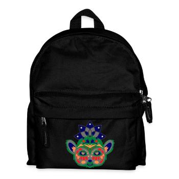 Bunter Lemur - Kinder Rucksack - Schwarz - Vorne