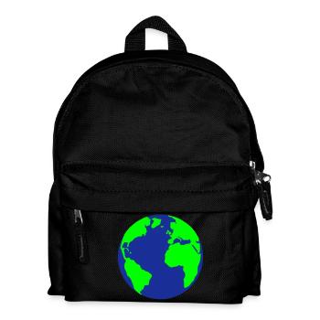 earth, world - Kids' Backpack - black - Front