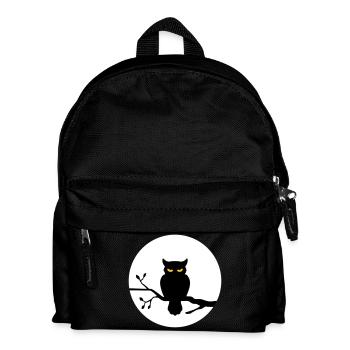 Eule im Vollmond - Kinder Rucksack - Schwarz - Vorne
