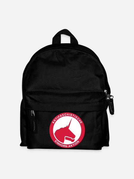 Antifaschistische Einhorn-Aktion - Kinder Rucksack - Schwarz