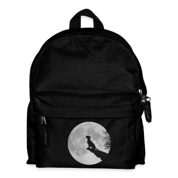 Full moon Cliff dog puppy puppy werewolf howl - Kids' Backpack - black - Front
