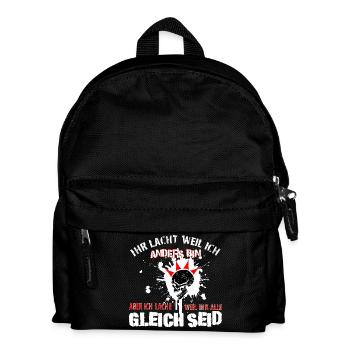 Punk - Ich lache - Kinder Rucksack - Schwarz - Vorne