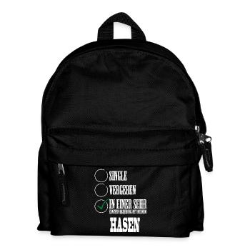 In einer Beziehung mit meinem Hasen - Kinder Rucksack - Schwarz - Vorne