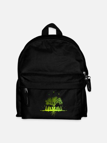 Green Tree - Natur Baum Stadt urban Geschenk - Kinder Rucksack - Schwarz