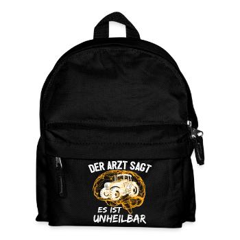 Landwirt Traktor - Arzt sagt es ist unheilbar gelb - Kinder Rucksack - Schwarz - Vorne