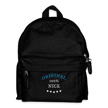 Original 100% Nick, Geschenk, Namen - Kinder Rucksack - Schwarz - Vorne