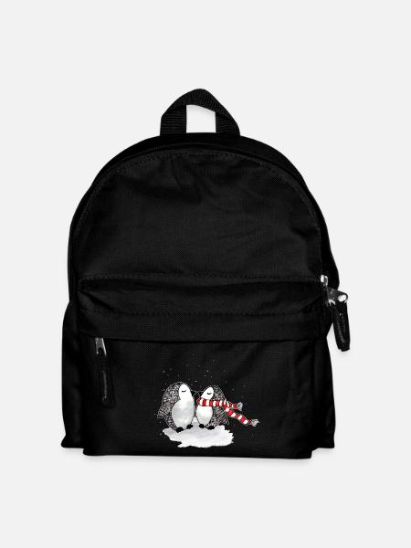 Niedliche Pinguine Winter - Kinder Rucksack - Schwarz