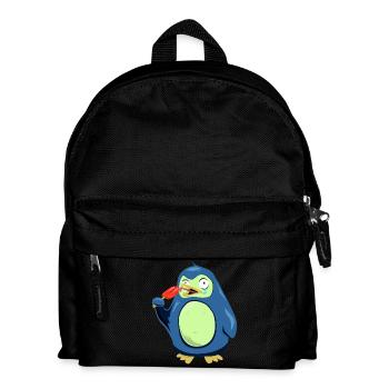 Le pingouin congelé mange de la crème glacée - Sac à dos Enfant - noir - Devant