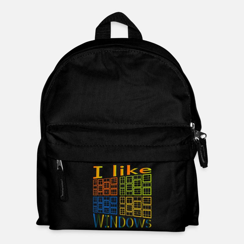 I like Windows - Kinder Rucksack - Schwarz
