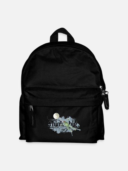 shirt motif frog moon positive think big blue-gray - Kids' Backpack - black