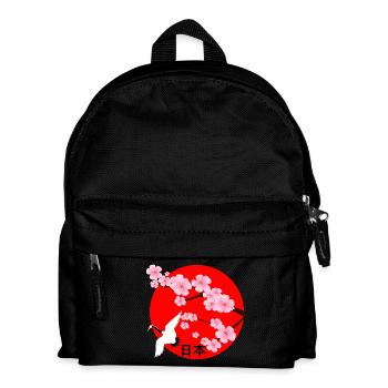 Japan Kirschblueten Kranich Japanfan Japanreise - Kinder Rucksack - Schwarz - Vorne