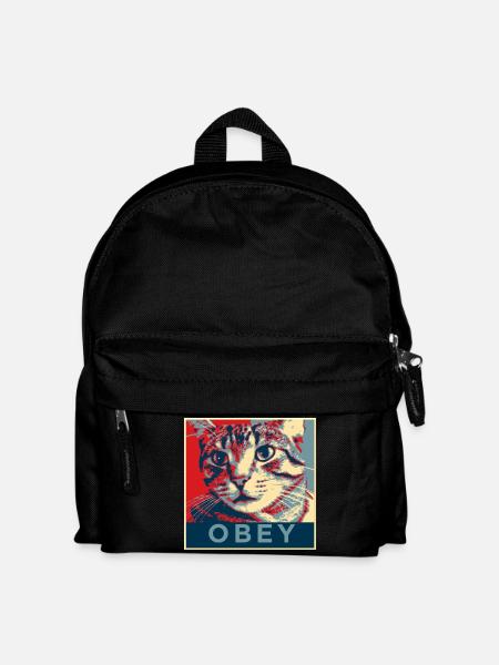 Obey the Cat! - Kids' Backpack - black