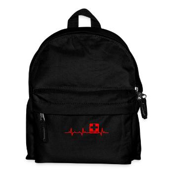 sanitäter Herzschlag heartbeat geschenk rettung - Kinder Rucksack - Schwarz - Vorne