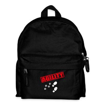 Agility Hund Hundesport Hundehalter Geschenk - Kinder Rucksack - Schwarz - Vorne