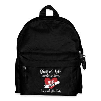 Glück ist Liebe - Kinder Rucksack - Schwarz - Vorne