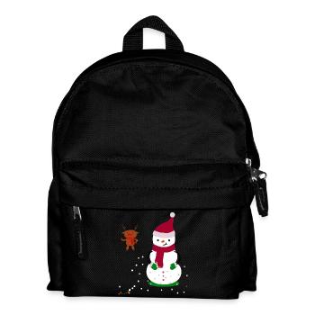 bonhomme de neige de noël - Sac à dos Enfant - noir - Devant